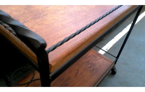 CHARRETTE, , BAR RUSTIQUE FER FORGE CHENE