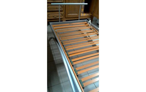 BETT 90X200 GRAU METALL MET, , MATRATZE