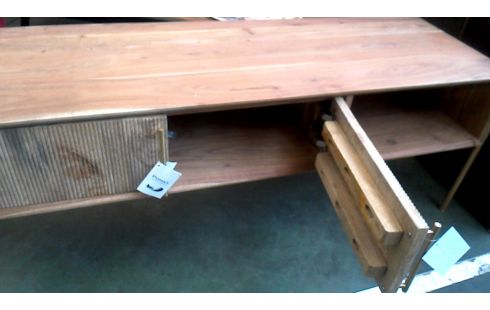 MUEBLE TELE 2 PUERTAS TECA HIERRO