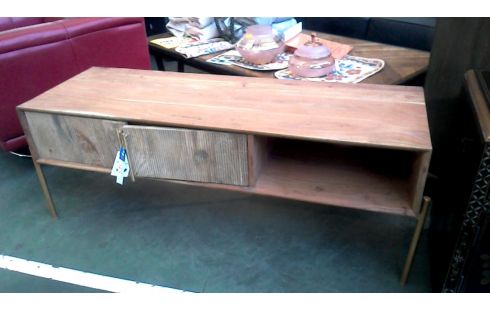 MUEBLE TELE 2 PUERTAS TECA HIERRO