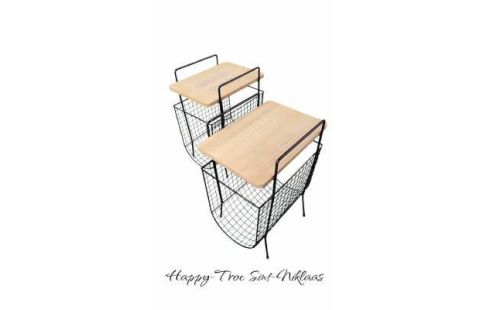 ZEITSCHRIFTENSTÄNDER DAS STÜCK SCHWARZ METALL, , HOLZ