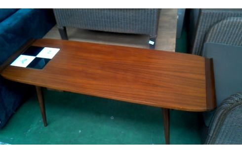 WOHNZIMMERTISCH 1 IM VINTAGE-STIL MAHAGONI-PYRAMIDE WEISS SCHWARZ