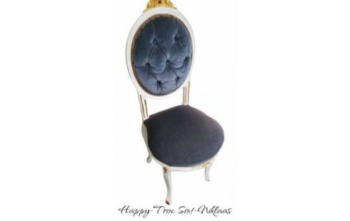 STUHL STIL LUDWIG XIV BLAU SAMT