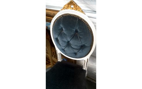 STUHL STIL LUDWIG XIV BLAU SAMT