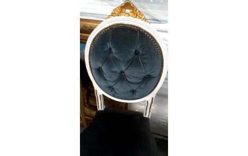 STUHL STIL LUDWIG XIV BLAU SAMT