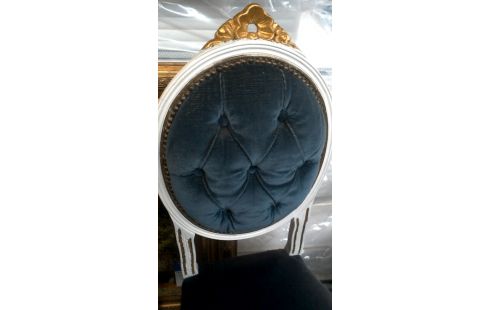 STUHL STIL LUDWIG XIV BLAU SAMT