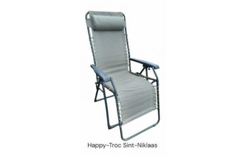 CHAISE DE JARDIN CLAIR GRIS METAL NYLON PLIANT