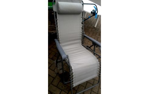 CHAISE DE JARDIN CLAIR GRIS METAL NYLON PLIANT