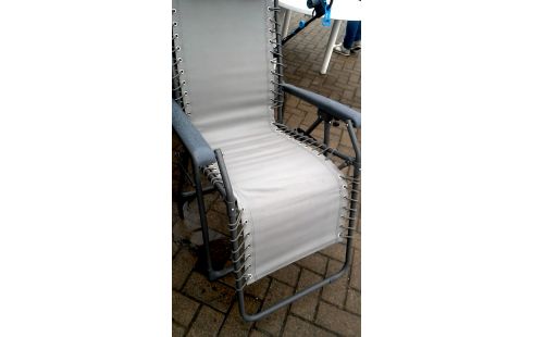 CHAISE DE JARDIN CLAIR GRIS METAL NYLON PLIANT