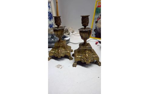 KANDELAARS PAAR BRONS