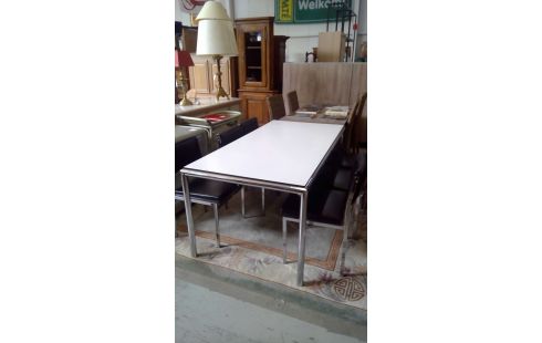 TAFEL WIT/CHROME GROOT SIXTIES