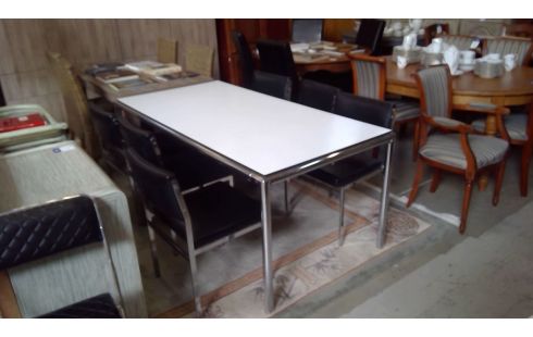 TAFEL WIT/CHROME GROOT SIXTIES