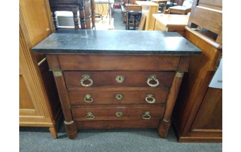 COMMODE EPOQUE EMPIRE MARBRE NOIR