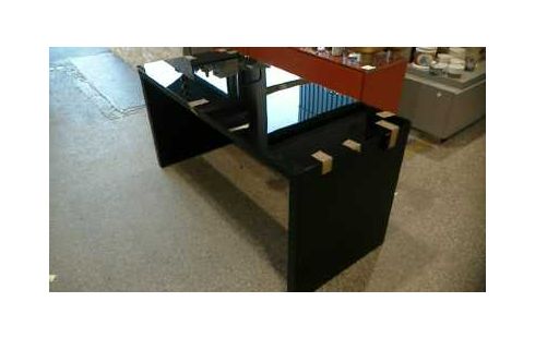 SCHREIBTISCH IKEA FURNIERT GLAS SCHWARZ