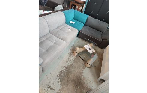 CANAPE D'ANGLE 3 MODULES GRIS/VERT