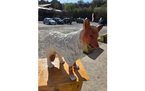 36 STATUE RENARD PEAU DE MOUTON