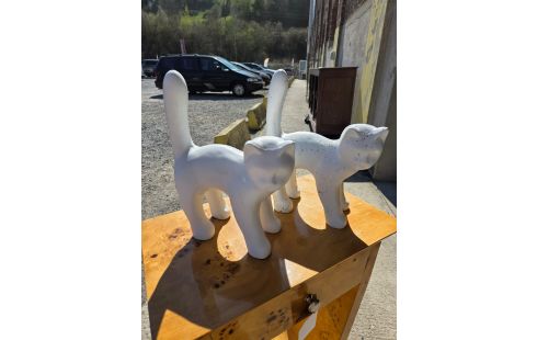 STATUE CHAT BLANC 35CM