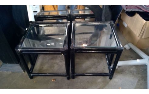 BIJZET/PLANTENTAFELTJE BAMBOO/ZWART