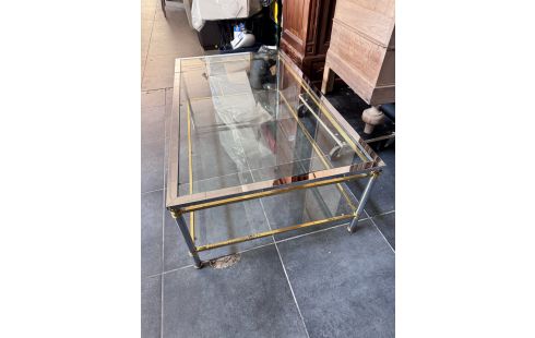TABLE BASSE MÉTAL/VERRE