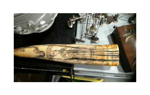 SCRIMSHAW RESINE DENT  CACHALOT