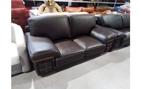 CANAPE CUIR MARRON 2P