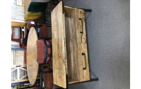 MEUBLE TV MANGUIER INDUSTRIEL 2 TIROIRS