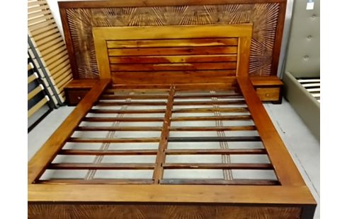 LIT BOIS ACACIA MARRON FONCÉ 160X200