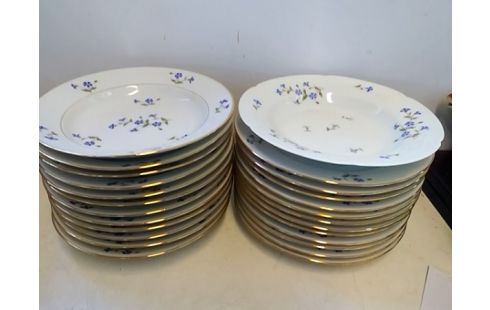 LOT D'ASSIETTES LIMOGES + PLATS ET SALADIER