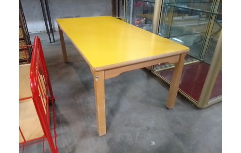 TABLE BASSE JAUNE BOIS