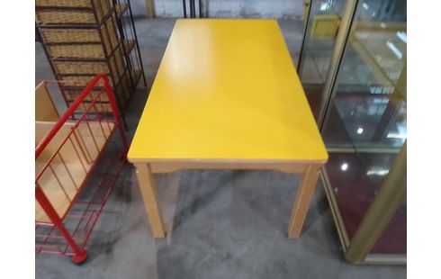 TABLE BASSE JAUNE BOIS