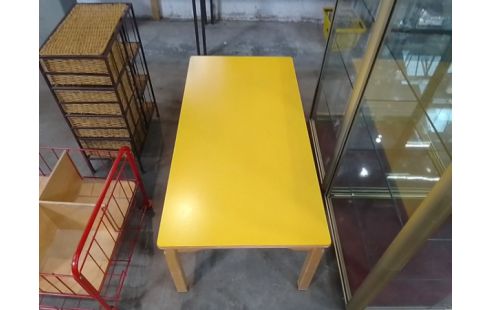 TABLE BASSE JAUNE BOIS