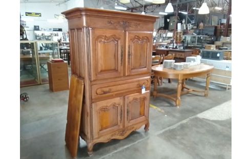 MEUBLE TV BOIS MASSIF 4 PORTES 1 TIROIR