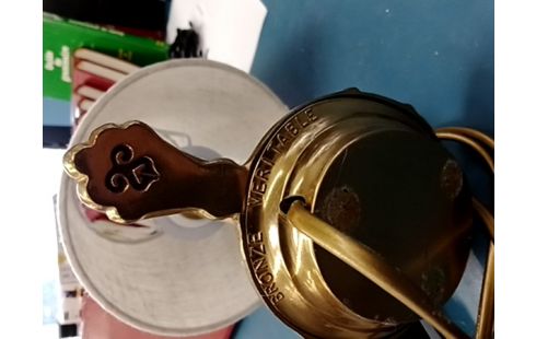 LAMPE DECO PIED EN BRONZE VERITABLE