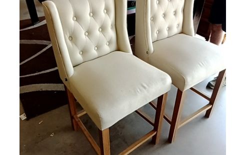 PAIRE DE TABOURET CREME MODERNE