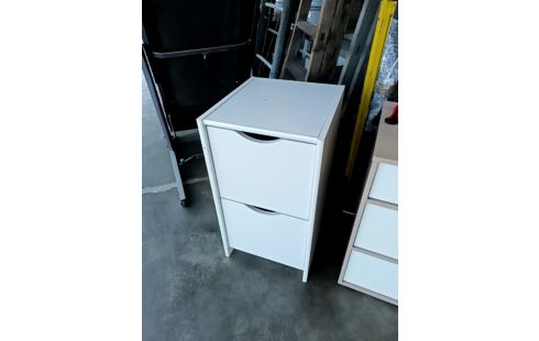 MEUBLE D'APPOINT 2 TIROIRS BLANC