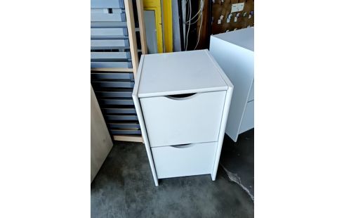 MEUBLE D'APPOINT 2 TIROIRS BLANC