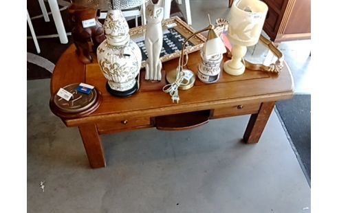 TABLE BASSE BOIS CLAIR MASSIF 2T