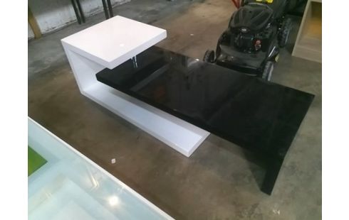 MEUBLE TV NOIR ET BLANC EN L