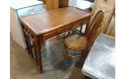 BUREAU ROTIN + CHAISE ROCHE ET BOBOIS