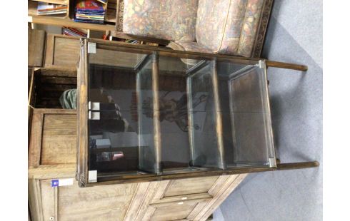 VITRINE EN OSIER FONCE 2 PORTES