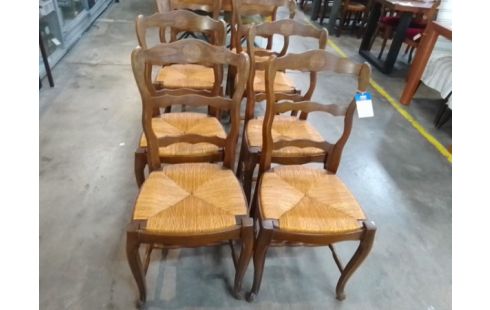 4 CHAISES BOIS PAILLEE