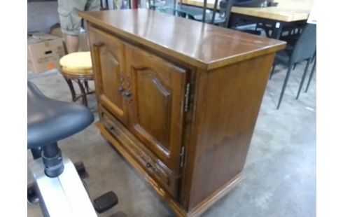 MEUBLE TV BOIS 2 PORTES 1 TIROIR