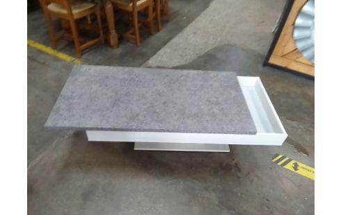 TABLE BASSE PLATEAU PIVOTANT IMITATION BETON