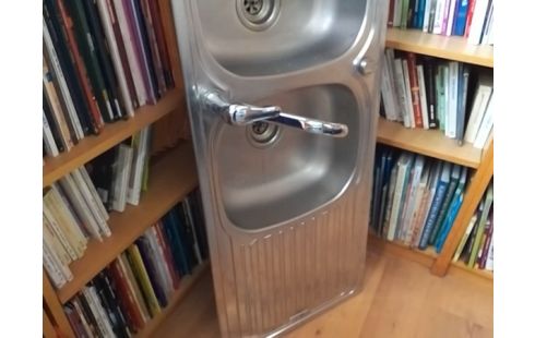 EVIER INOX 2 BACS AVEC MITIGEUR ET SIPHON