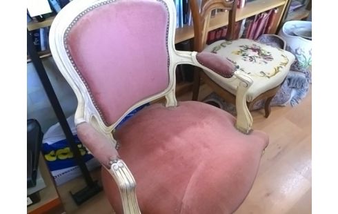 FAUTEUIL VELOUR ROSE