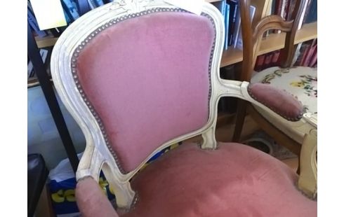 FAUTEUIL VELOUR ROSE
