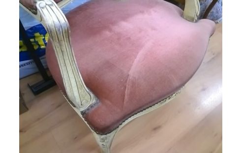 FAUTEUIL VELOUR ROSE