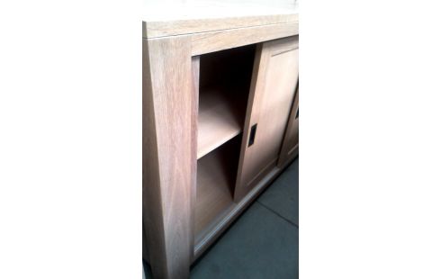 NIEDRIGES BUFFET EICHE MASSIV VERSCHIEBBAR