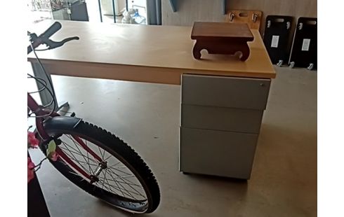 BUREAU BOIS AVEC TIROIR GRIS