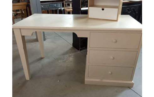 BUREAU PATINE BLANC 3 TIROIRS